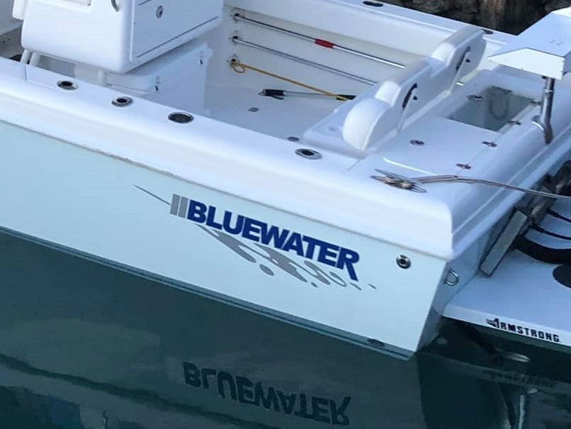 Large Vinyl Bluewater Boat Decal - Sold in pairs