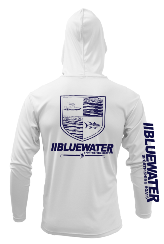 NEW Long-Sleeve Performance Fishing Shirt w/ Hood - White