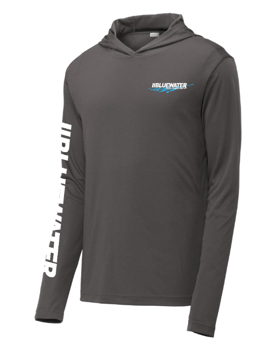 NEW Long-Sleeve Performance Fishing Shirt w/ Hood - Gray