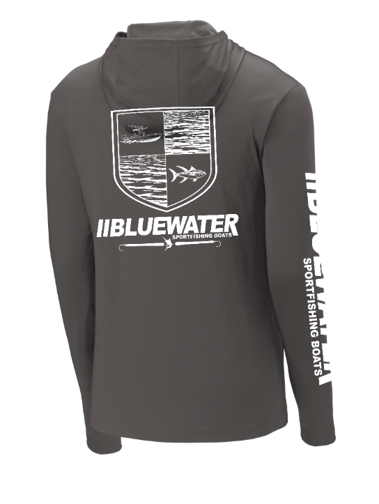 NEW Long-Sleeve Performance Fishing Shirt w/ Hood - Gray