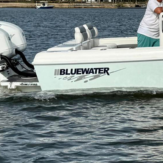 Large Vinyl Bluewater Boat Decal - Sold in pairs