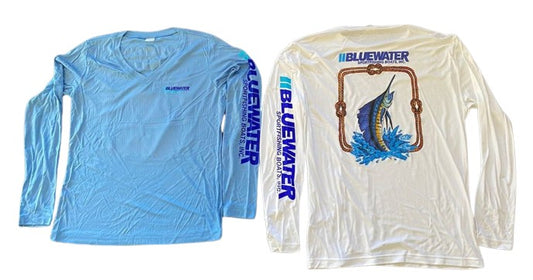 Classic Bluewater Sportfishing Boats Performance Fishing Shirt Ladies - V-Neck